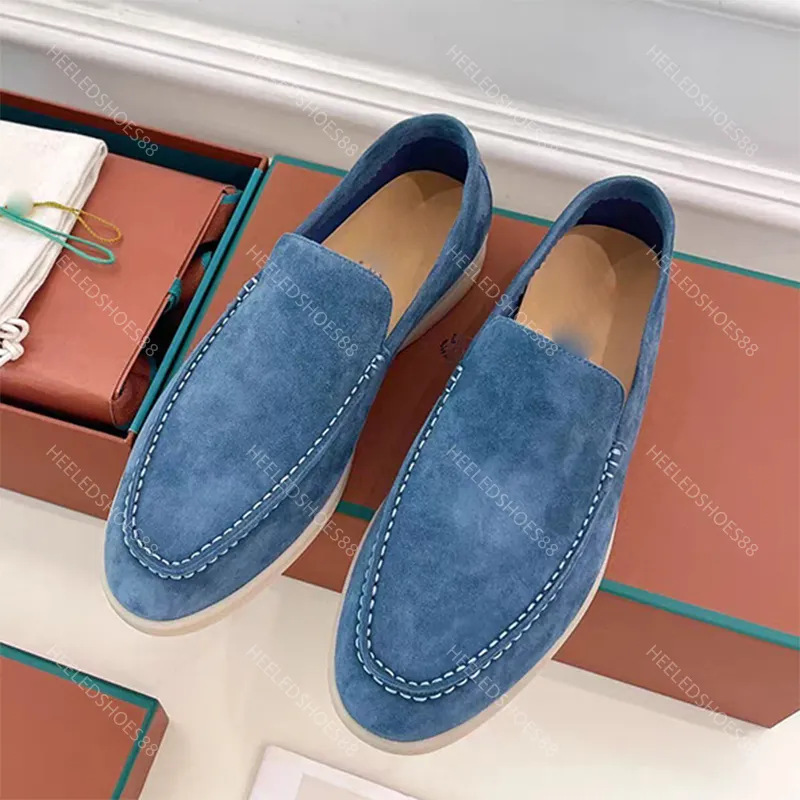 In-Stock Lp Classic Men's Suede Loafers Old Money Style Business Casual Shoes Comfortable Flat Men's Shoes