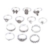 Retro stone inlay, set, ring, accessory, European style, with gem, 13 pieces, wholesale