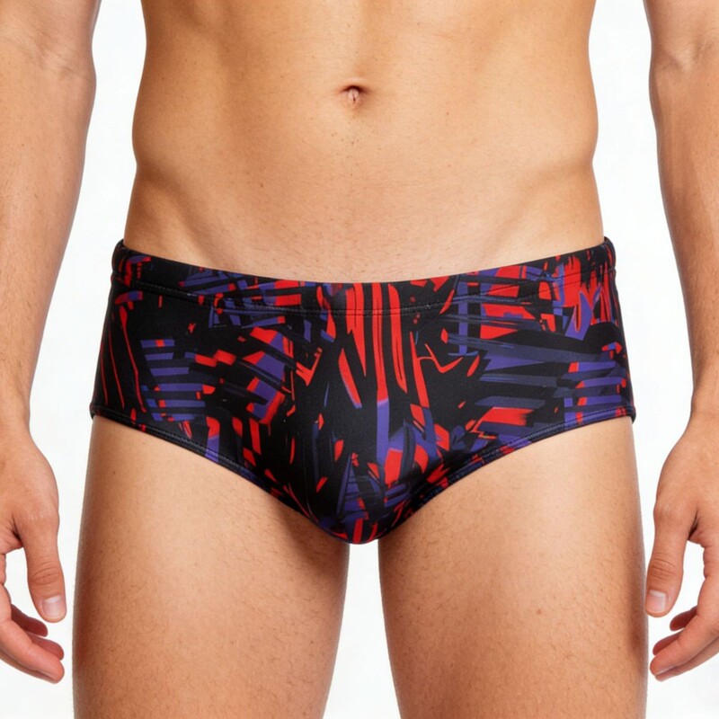 Men's Printed Trendy Swim Trunks, Quick-Dry, Anti-Oxidation, Sports Tight-Fitting Low-Waist Men's Swimming Trunks Wholesale
