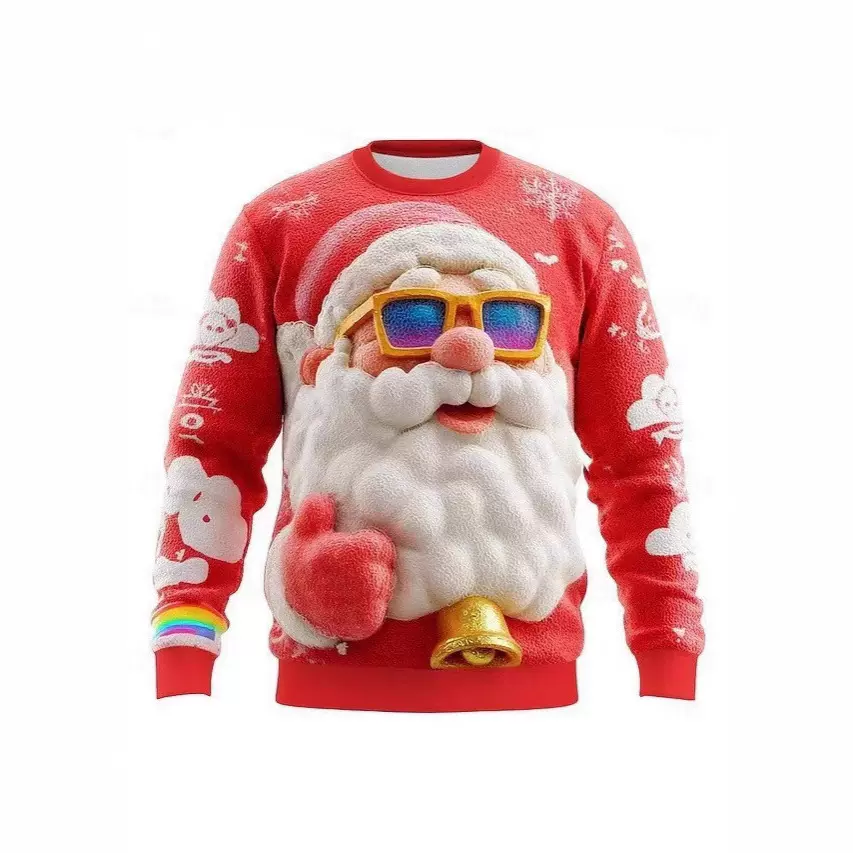 粗针抽条圆领卫衣亚马逊希音圣诞新款防毛衣源头工厂厂价直销