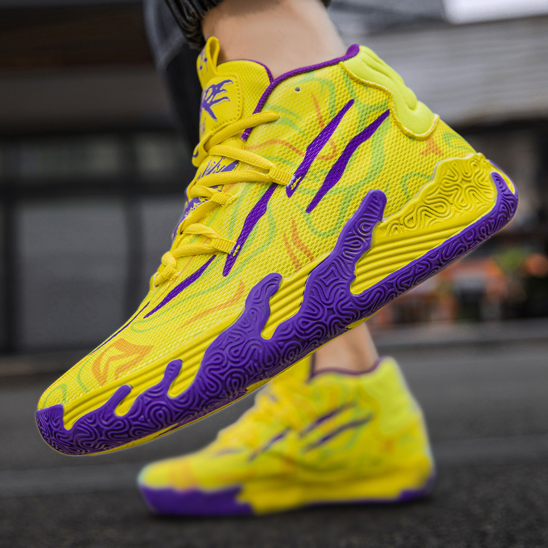 Three-ball Three-generation Bauer Basketball Shoes for Men and Women Anti-slip and Wear-resistant High-top Concrete Combat Cushioning Sports Shoes_voghion.com