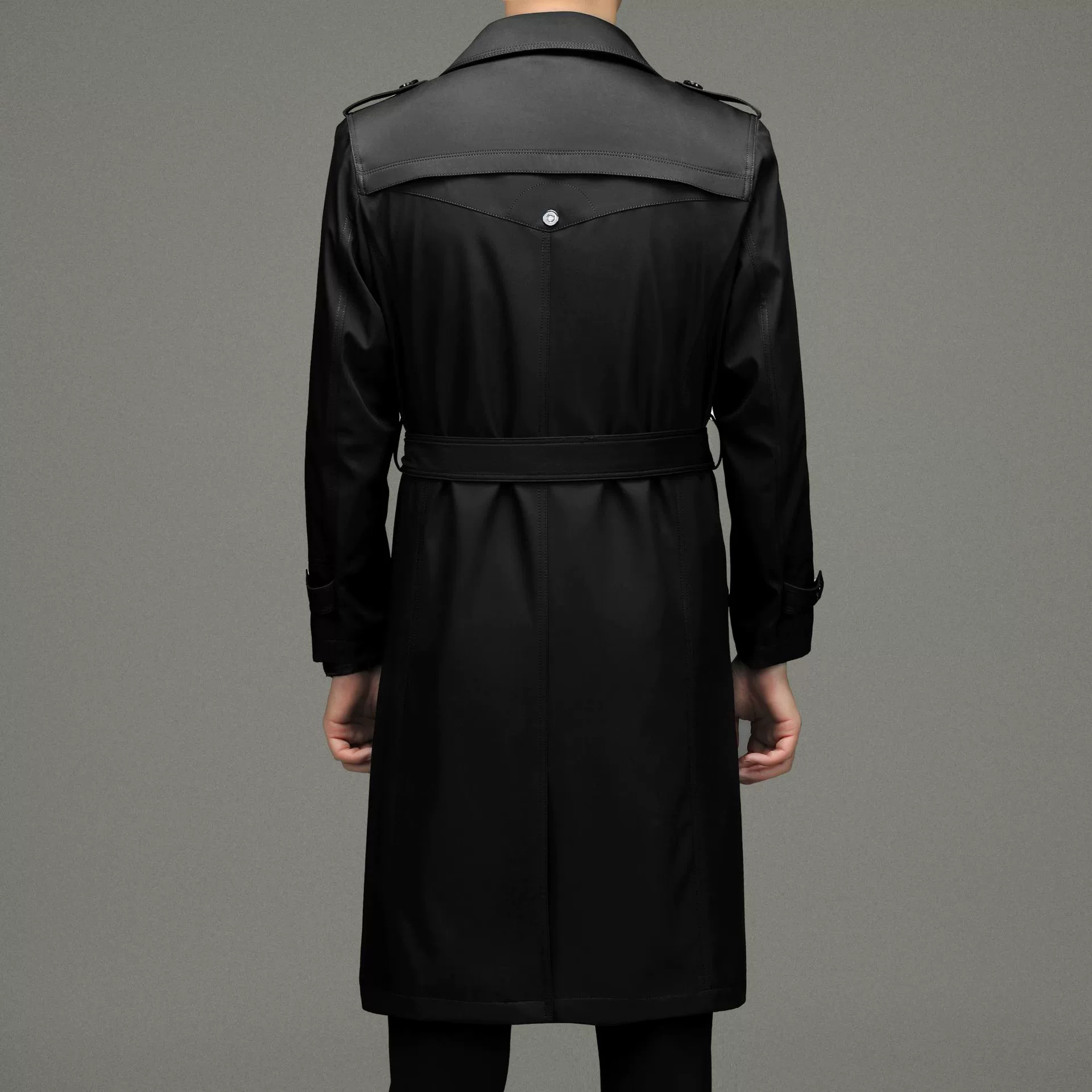 Демисезонное solid trench coat для отдыха, куртка