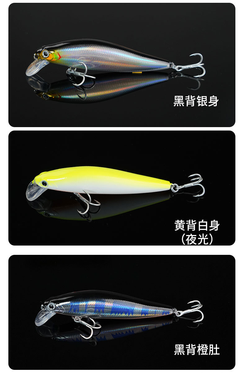 2 Pcs Sinking Minnow Fishing Lures Hard Baits Fresh Water Bass Swimbait Tackle Gear