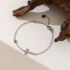 【E267】Cross Bracelet Steel Color