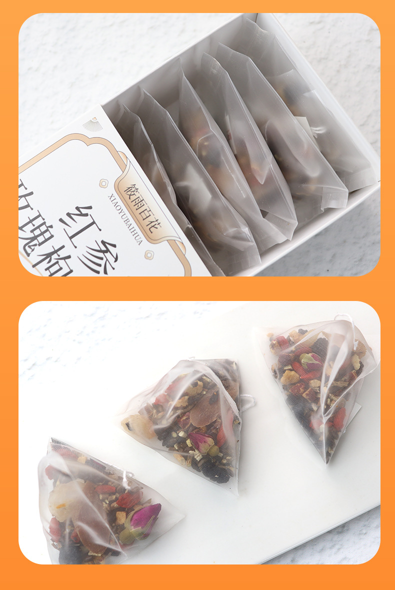 Red Ginseng Rose Goji Tea Hong Shen Mei Gui Gou Qi Cha 120g Boxed Daily Herbal Infusion in use