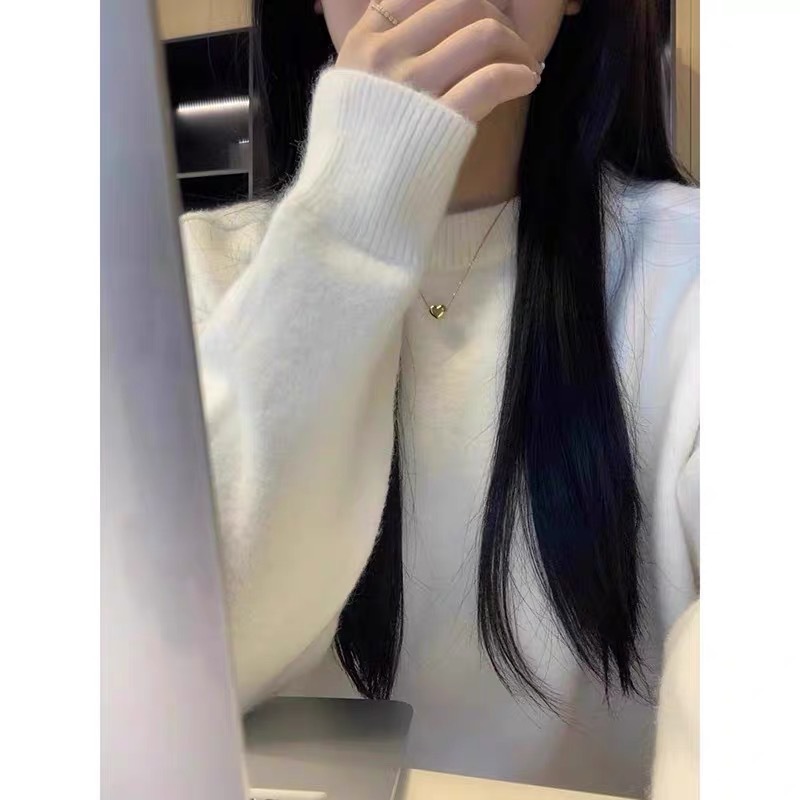 法式慵懒风紫色浣熊绒毛衣女秋冬宽松软糯奶呼呼套头针织复古上衣|undefined
