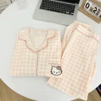 Японская HelloKitty Облака хлопчатобумажная пижама женская весна и осень длинные рукава сладкая милая домашняя одежда летняя одежда