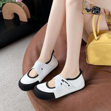 2025年新款夏季透气玛丽珍平底圆头休闲可爱甜美小白鞋批发