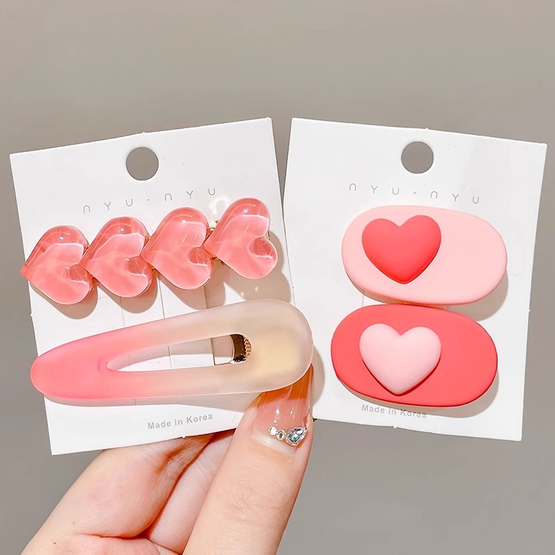 Rosa horquilla femenina 2024 Nueva horquilla BB clip frente flequillos laterales horquilla rota lindo clip de dopamina otoño