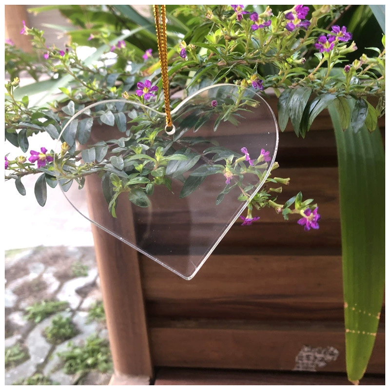 2024 Трансграничное сердце в форме автомобильного зеркала заднего вида акриловой подвески рождественские украшения на день Святого Валентина подарок