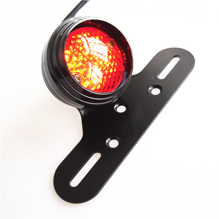 Ch-2021A European and American Motorcycle Retro Modified Led Brake Rear Tail Light Round with Bracket Led Night Running Light