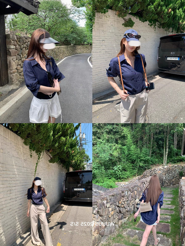 Wuuus【亚麻组】100%高支数亚麻 长袖短款罩衫/中袖长款衬衫|undefined