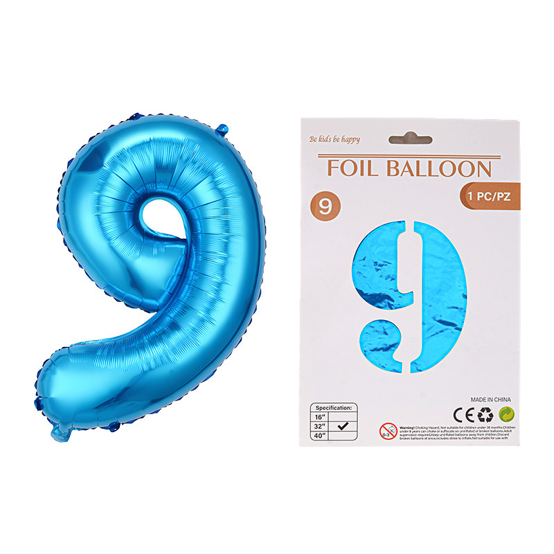 Globo de película de aluminio digital de 32 pulgadas, tarjeta de papel, tapa dura, paquete individual, cuerpo delgado, fiesta digital, globo decorativo flotante