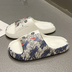 EVA芝麻街軟底麵包拖鞋女夏季外穿防滑厚底踩屎感情侶浴室宿舍涼