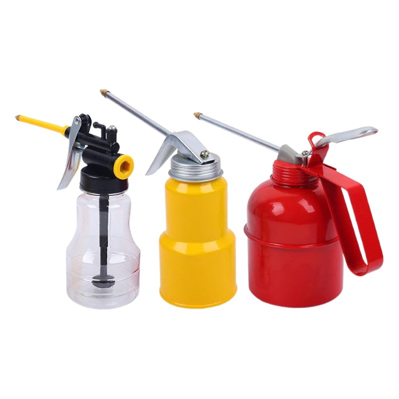 Olla de aceite de metal pistola de aceite Engrasador manual Engrasador de boca larga Engrasador de aceite lubricante transparente