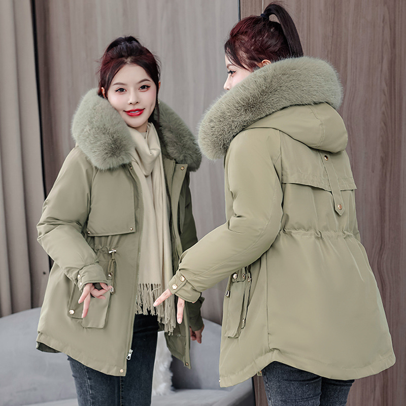 Algodón para mujeres mediana y larga en 2025 nuevo estilo de terciopelo para superar la chaqueta de algodón coreana suelta chaqueta de invierno image 11