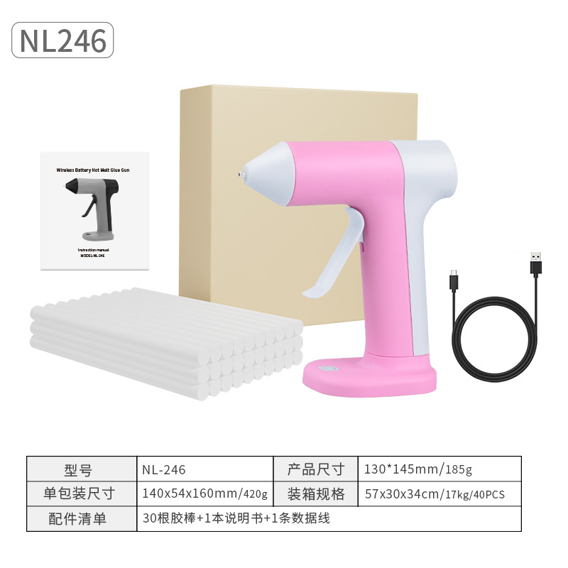 Venta al por mayor pistola de pegamento de fusión en caliente inalámbrica batería de litio carga USB hogar portátil niños pequeños hechos a mano pistola de pegamento inteligente