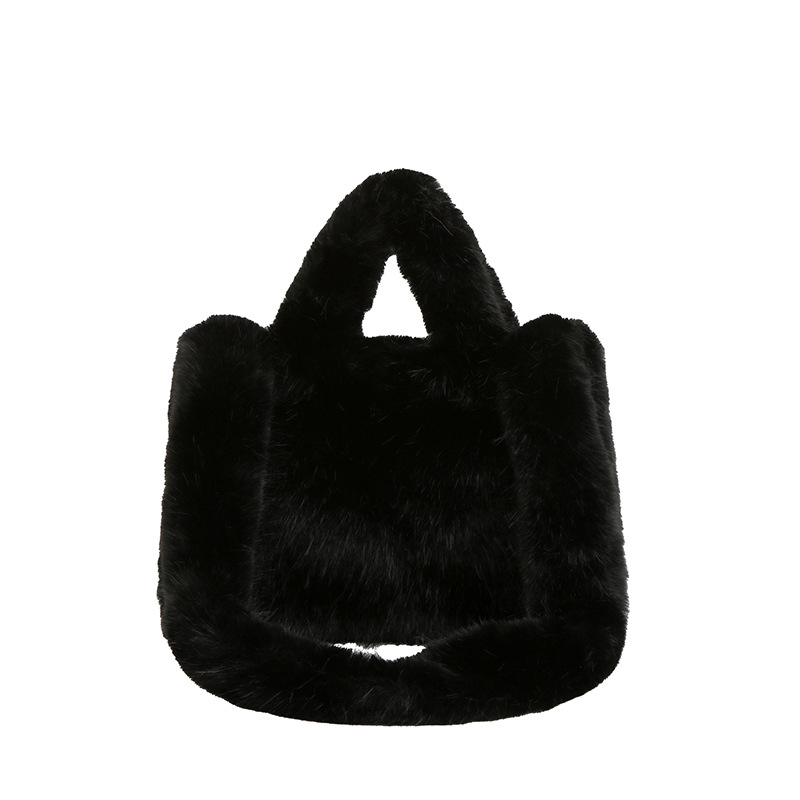 Japón y Corea del Sur otoño y invierno nuevo bolso de piel de mujer imitación de piel de conejo bolso de mano gran capacidad bolso de hombro bolso de peluche