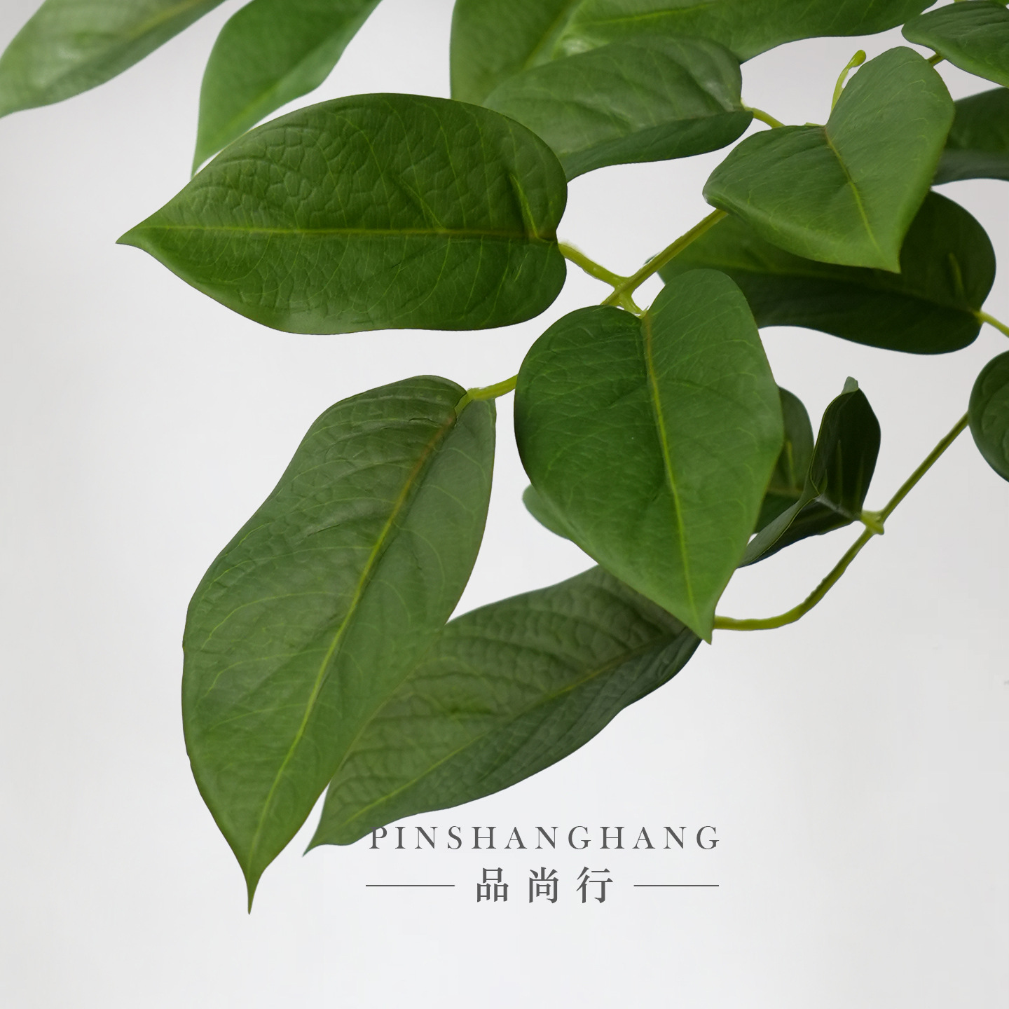 Simulación de hojas de guayaba de ramas altas, hojas de paisaje de ramas grandes, plantas verdes de alto nivel, decoración de bodas para el hogar