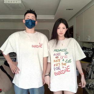 Summer Pure Cotton Short-Sleeved T-Shirt Couple Wear Lazy Style Loose Niche Design Tops for Men and Women Student Trendy Class Uniforms