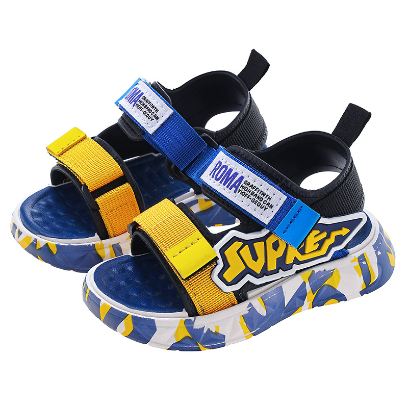 Sandalias para niños 2024 nuevo verano para niños pequeños coreanos zapatos casuales de playa para niños con suela suave