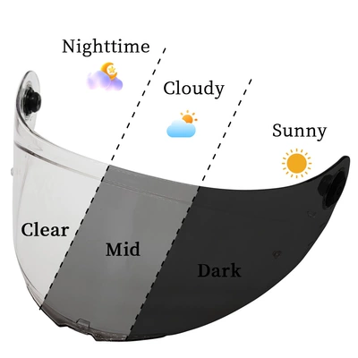 Dəbilqə (Kaska) aksesuarları, visor compatible with Thor - v14b-transparent-turns-black