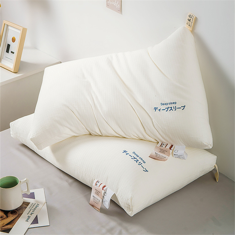 Cotton jacquard hotel feather velvet pillow Class A Japanese-style raw cotton comfortable pillow core student adult home comfort