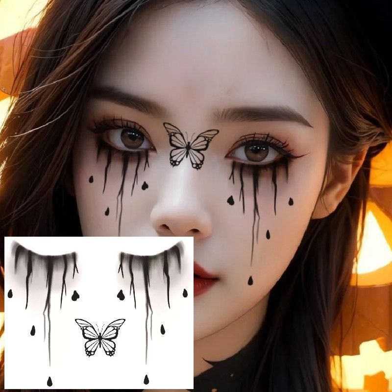 Halloween Dark Witch Makeup villain Little Witch Face Sticker Scar Clown Cute Pumpkin Tattoo Sticker