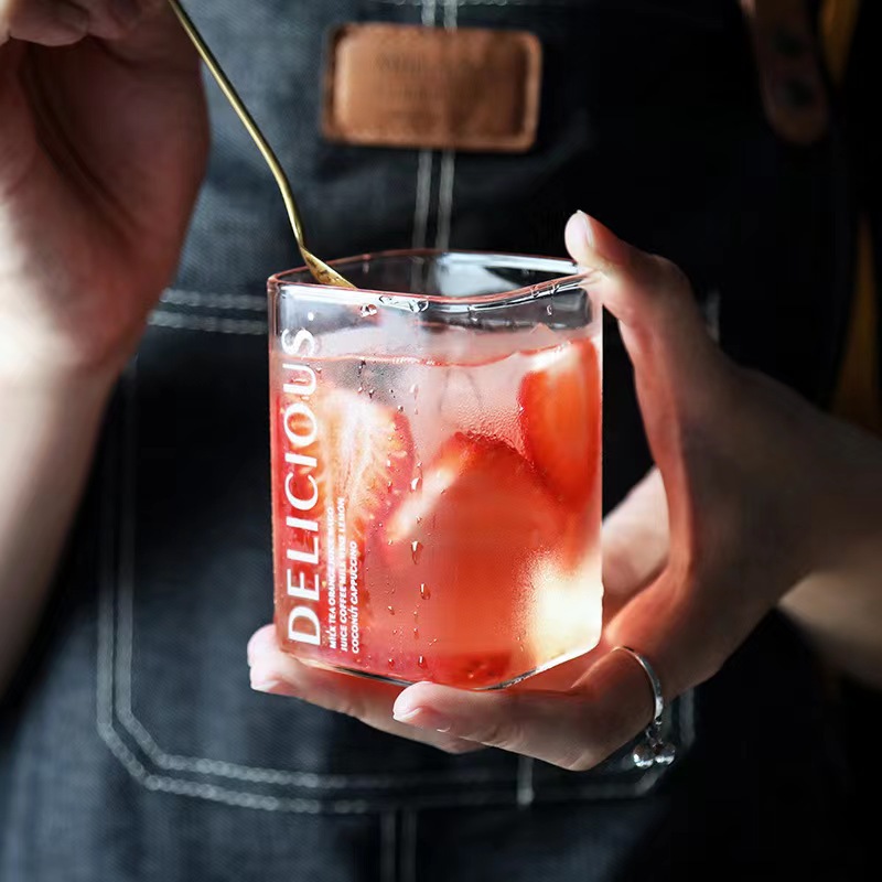 Nórdico cuadrado borosilicato vidrio hogar desayuno taza de leche boca cuadrada creativo bebida taza Jugo