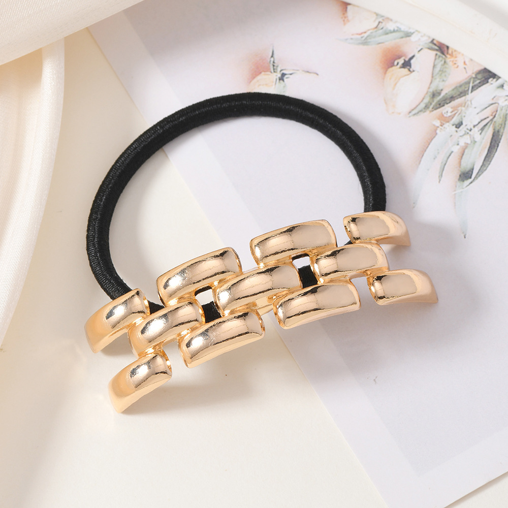 Cuerda para el cabello de metal de viento frío minimalista, anillo para el cabello de aleación, nuevo estilo coreano, coleta de caballo de alta calidad, corbata para el cabello, corbata para el cabello, corbata para el cabello