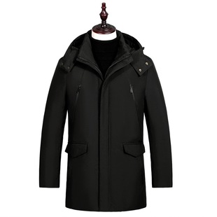 Middle-aged and elderly down jacket men's Korean Style New 2023 fashion popular all-match thickened mid-length dad coat