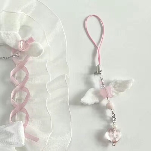 [Pink Bear Dreamland] Beaded bag hanging small pendant key chain camera chain cute niche ins style pendant ins