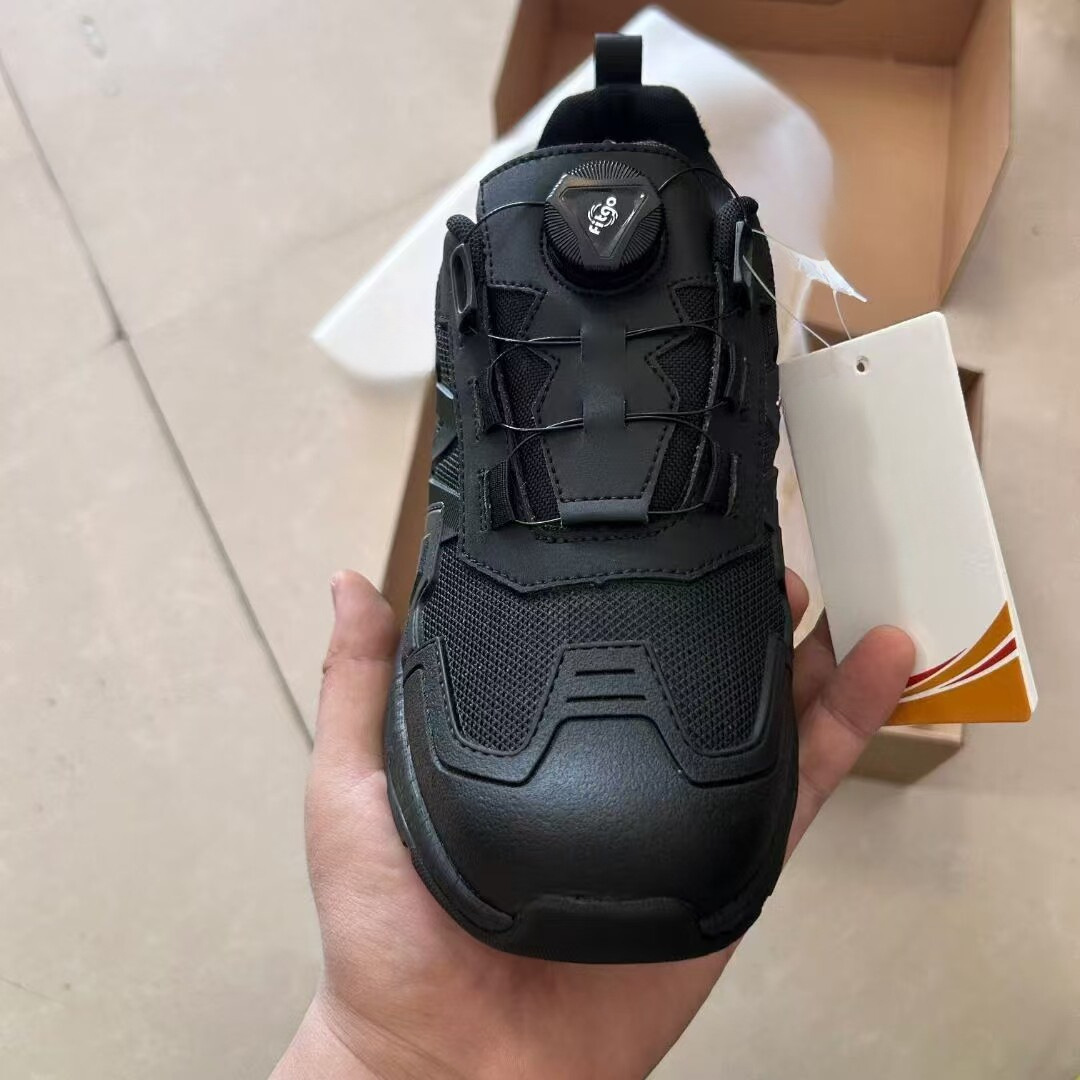 Authentic New-Style Outdoor Training Anti-Puncture Hiking For Men With Rotary Buckle, Wear-Resistant Casual Shoes, Black_vogvips.com