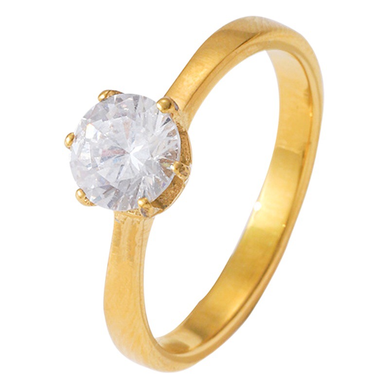 Korean index finger ring 2023 new claw diamond titanium steel ring large zircon wedding design all-match women's ring
