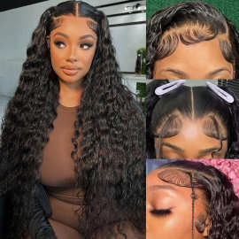 12A13*4 wigs180%高密度deepwave真人发长曲发假发头套human hair