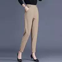 Summer autumn apricot fitted trousers, oversize
