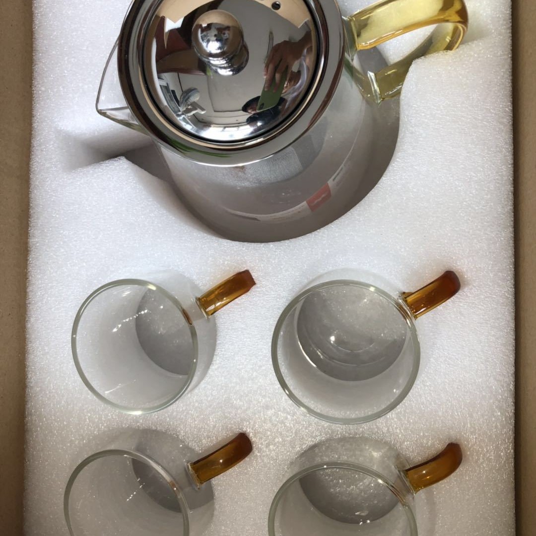 Juego de Té de Vidrio Resistente al Calor para Oficina