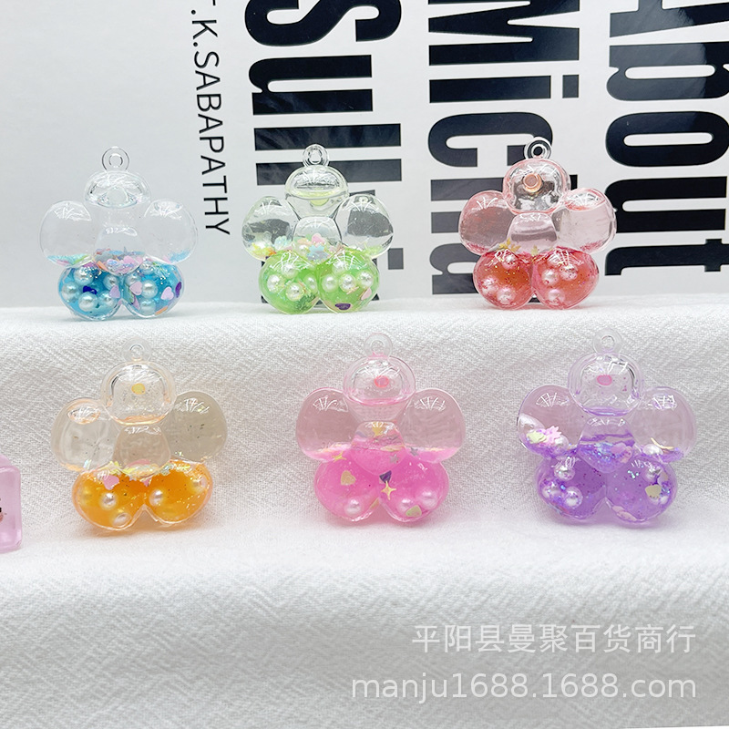 創意花入油流砂瓶キーホルダーアクリル流砂瓶手作りdiyアクセサリーかばんストラップ|undefined