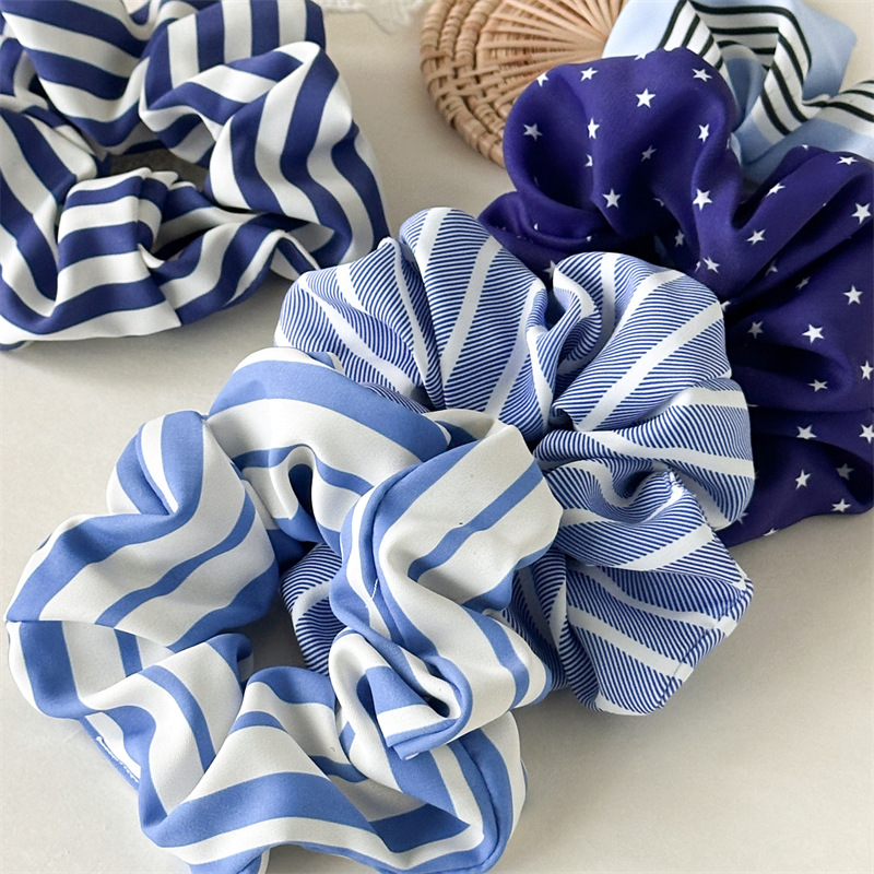 20g Weight Hair Tie Hair Accessories Type 1 Piece Quantity Casual, Holiday, Daily Occasion Cloth Material Stripe Pattern All Seasons Season Women's Gender Elegant, Sweet Style Elegant Sweet Women's Stripe Cloth Hair Tie 2