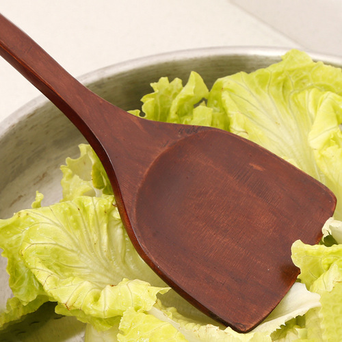 Kitchen long-handled vegetable spatula, wooden spatula, wooden spatula, special wooden spatula for non-stick pans, solid wood kitchen utensils, pan special for cooking
