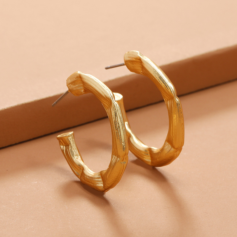 Fashionable elegant trend bamboo creative design earrings