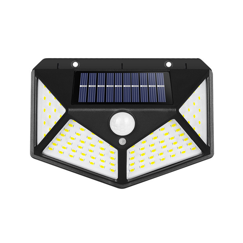 lámpara solar al aire libre impermeable LED lámpara de pared lámpara de inducción del cuerpo humano lámpara de iluminación de cuatro lados patio lámpara de calle integrada