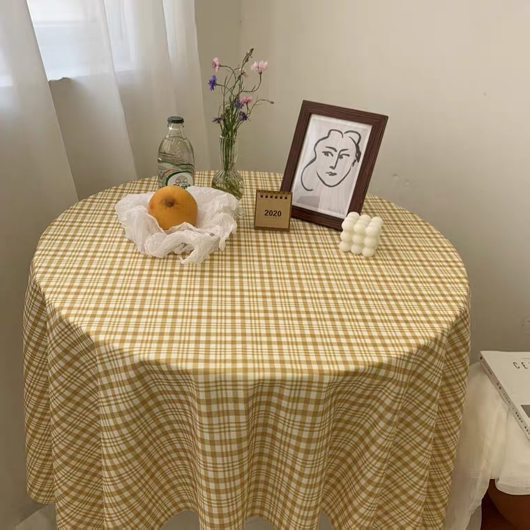 A generation of hair tablecloth ins Wind student desk dormitory girl heart bedroom rectangular tablecloth Japanese Plaid
