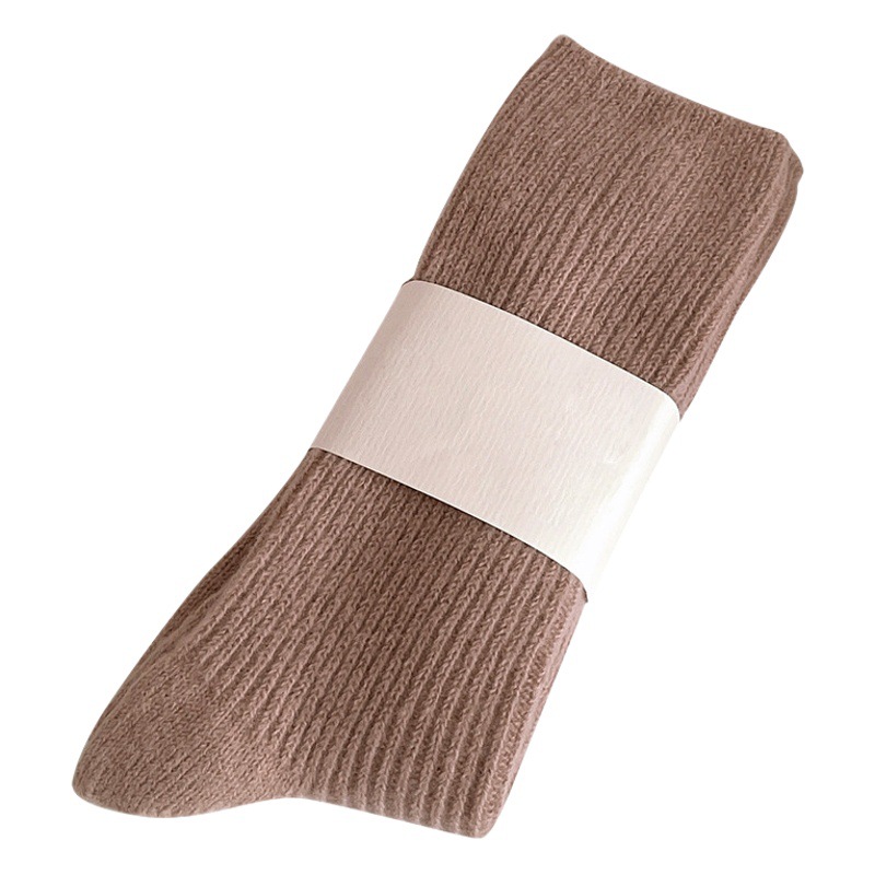 Suxinaimin invierno cordón espesado calcetines dopamina color doble aguja pila calcetines japonés cálido media pantorrilla Calcetines