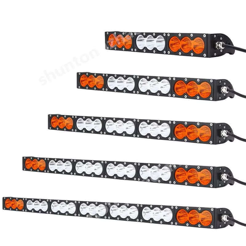 Однорядный длинный светло-желтый и белый комбинированный светодиодный потолочный светильник мощностью 90 Вт, модификация внедорожного освещения, прожекторы, фары высокой мощности