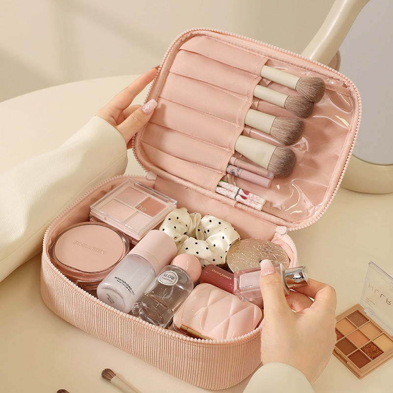 Transfronterizos nuevos bolsas de almacenamiento de cosméticos cuadrangulares de meandarra bolsa de almacenamiento multifuncional bolsa de maquillaje portátil grande bolsa de maquillaje mayorista