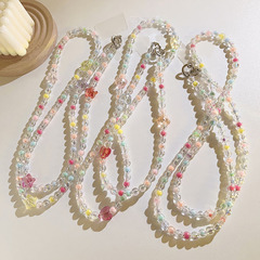 ins style colorful beads stars love diagonal long chain bag universal mobile phone case ccd camera mobile phone lanyard