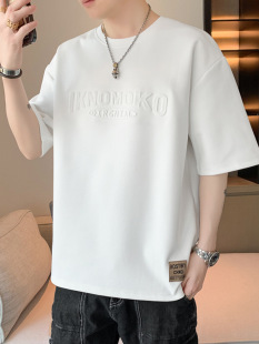 White Short-Sleeved T-Shirt Men's Summer 2024 New Trendy Brand Ins Ice Silk Thin Half-Sleeved T-Shirt Men's Tops