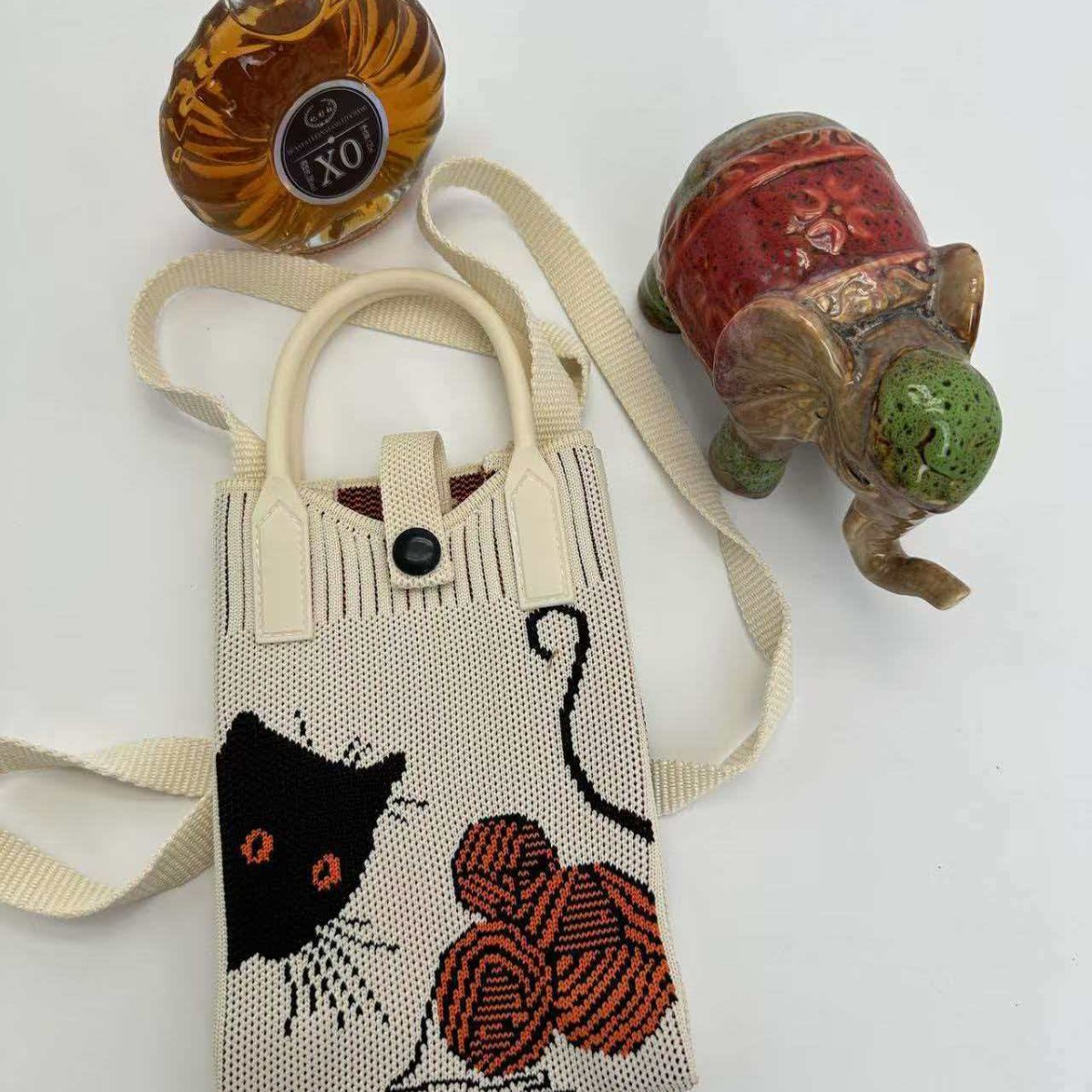 Cartoon Graphic Knit Compact Phone Crossbody Bag 4
