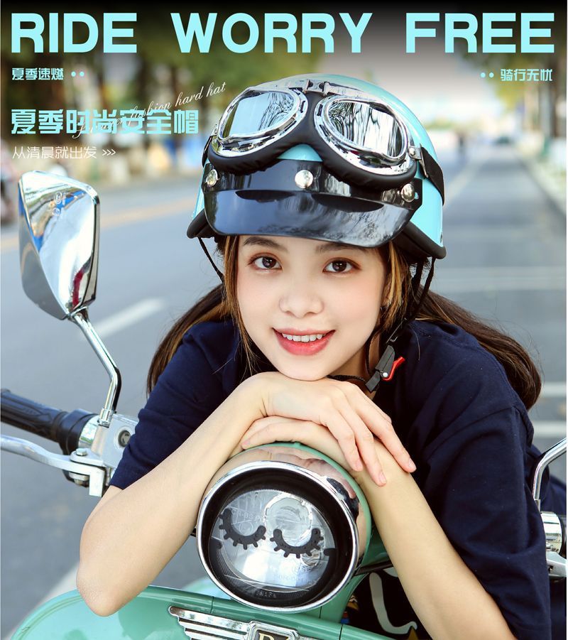 Retro Style Lightweight 3C Safety Helmet Universal Electric Motorcycle